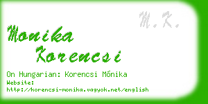 monika korencsi business card