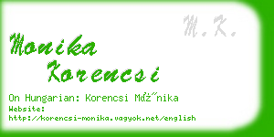 monika korencsi business card